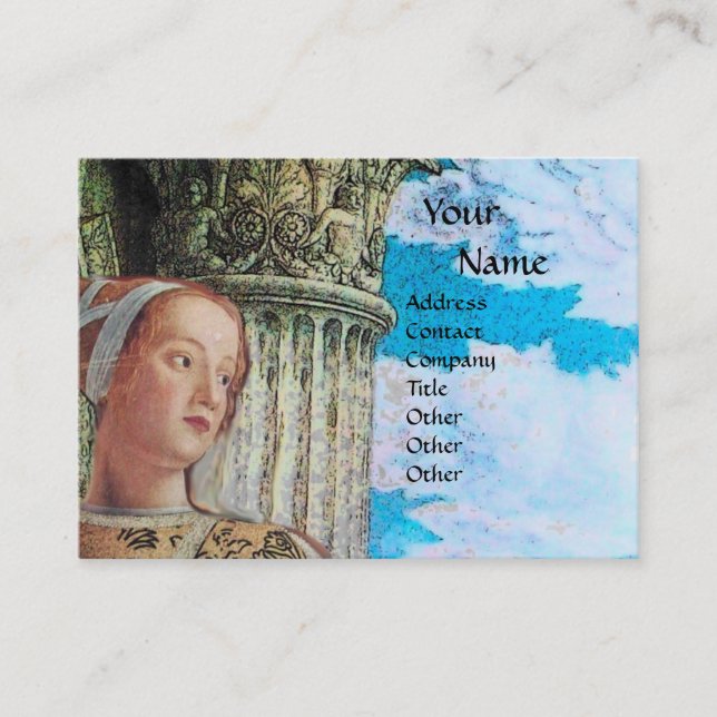 Cartão De Visita CLASSIC BEAUTY MONOGRAM, antigo azul brilhante (Frente)