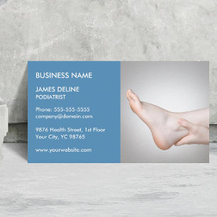 Cartão De Visita Classic Blue Podiatrist Business Card Template