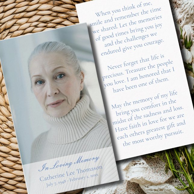 Cartão De Visita Classic In Loving Memory Photo Prayer Cards (Classic In Loving Memory Photo Prayer Cards
)