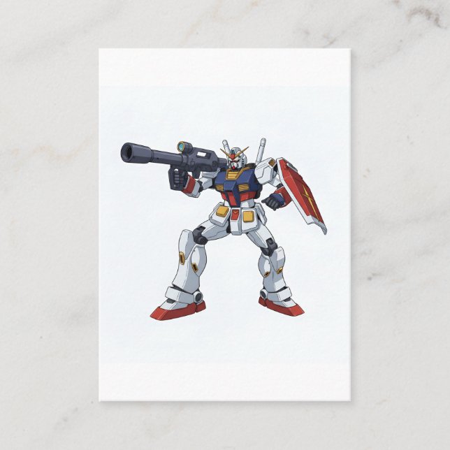 Cartão De Visita Classic Retro RX-78-2 Gundam Mecha Anime Illustrat (Frente)