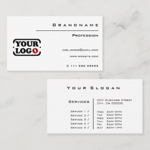Cartão De Visita Classic White Custom Logo Modelo Professional