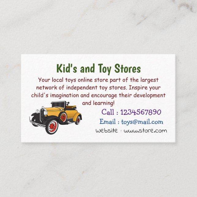 Cartão De Visita Classic yellow car 1931 (Frente)