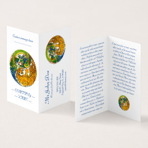 Cartão De Visita Clássica Vintage oriental Yin Yang Dragon Tiger ar