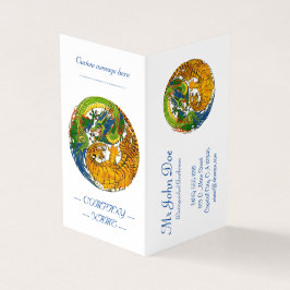 Cartão De Visita Clássica Vintage oriental Yin Yang Dragon Tiger ar