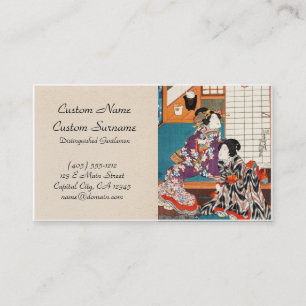 Cartão De Visita Clássicas geishas ukiyo-e japonesas vintage Utagaw