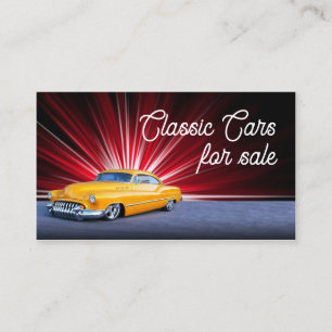 Cartão de visita clássico amarelo à moda do car