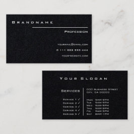 Cartão De Visita Clássico Black Custom Professional Classy Clean