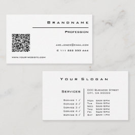 Cartão De Visita Clássico branco personalizado com classe profissio