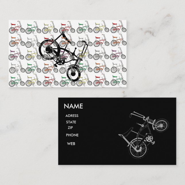 CARTÃO DE VISITA CLÁSSICO da BICICLETA SCHWINN da (Frente/Verso)