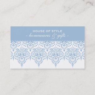 CARTÃO DE VISITA clássico damask pastel pálido azu
