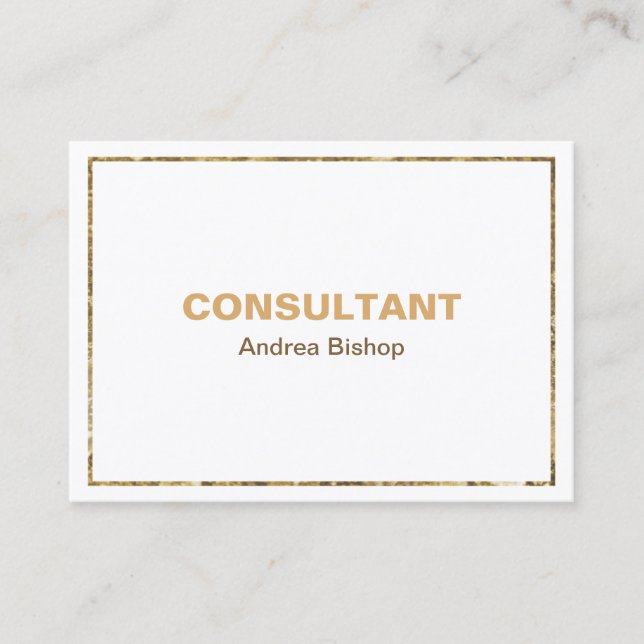 Cartão de visita Clássico de Quadro Dourado Simple (Frente)