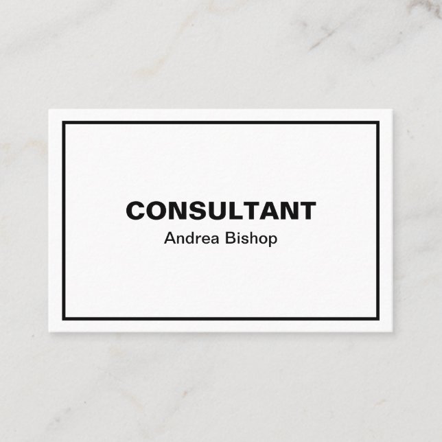 Cartão De Visita Clássico de Quadro Limpo Simples (Frente)