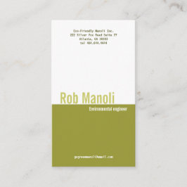 Cartão de visita clássico do divisor da verde