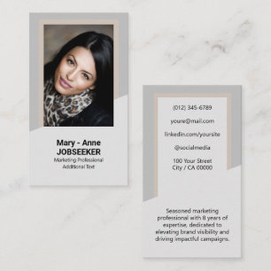 Cartão De Visita Clássico Elegante de Busca de Trabalho Clássico Mi