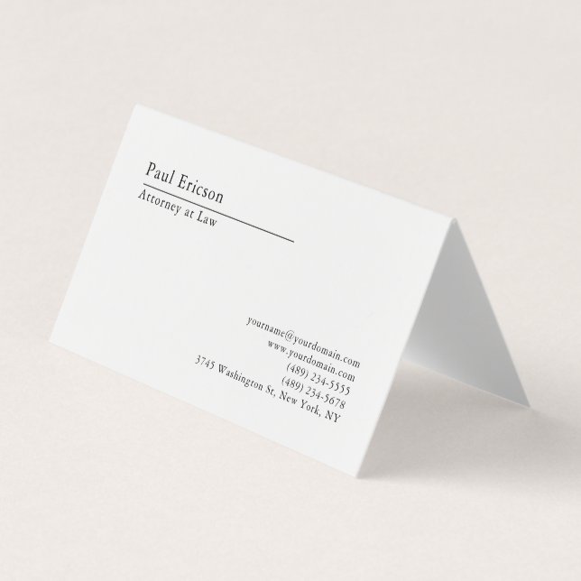 Cartão De Visita Clássico Elegante Simples Profissional (Frente)