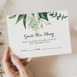 Cartão De Visita Clássico Greenery Tropical Adivinha Quantas Cartas