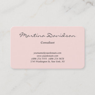 Cartão De Visita Clássico Misty Rosa criativo de manuscrito exclusi