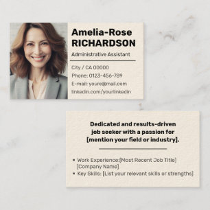 Cartão De Visita Clássico procura de trabalho mínimo em Creme simpl