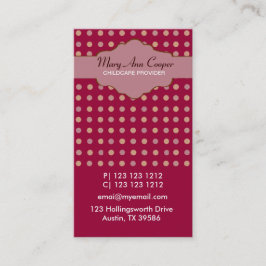 Cartão De Visita Clássico retro de Polkadots