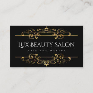 Cartão De Visita Clássico Vintage Swirls Faux Gold Foil Personaliz