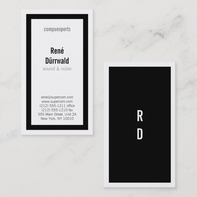 Cartão De Visita Clássicos Negros e Brancos (Frente/Verso)