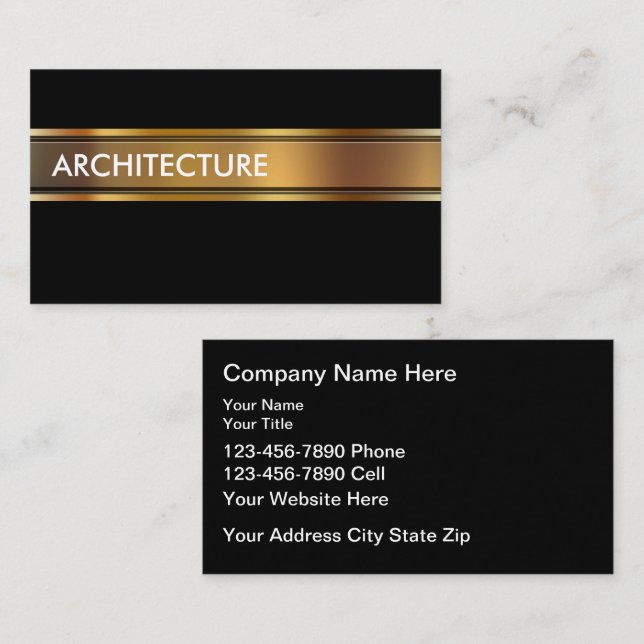 Cartão De Visita Classy Architect Modern Business Cards (Frente/Verso)