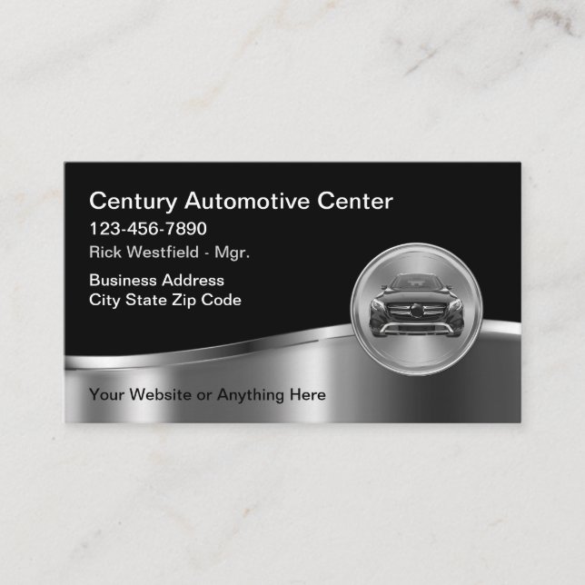 Cartão De Visita Classy Automotive Modern Business Cards (Frente)