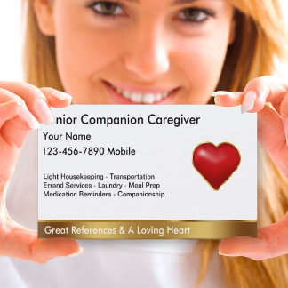 Cartão De Visita Classy Caregiver Business Cards
