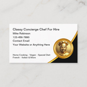 Cartão De Visita Classy Chef Cozinha Caseira Cozinhando Refeições