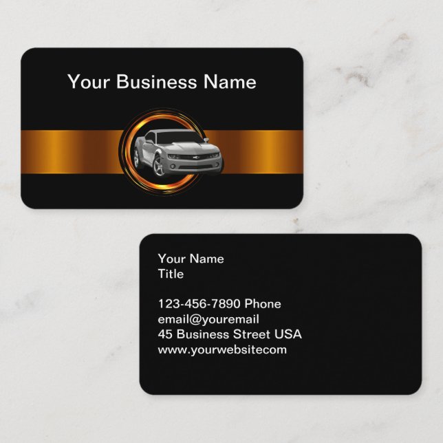 Cartão De Visita Classy Cool Automotive Business Cards Design (Frente/Verso)
