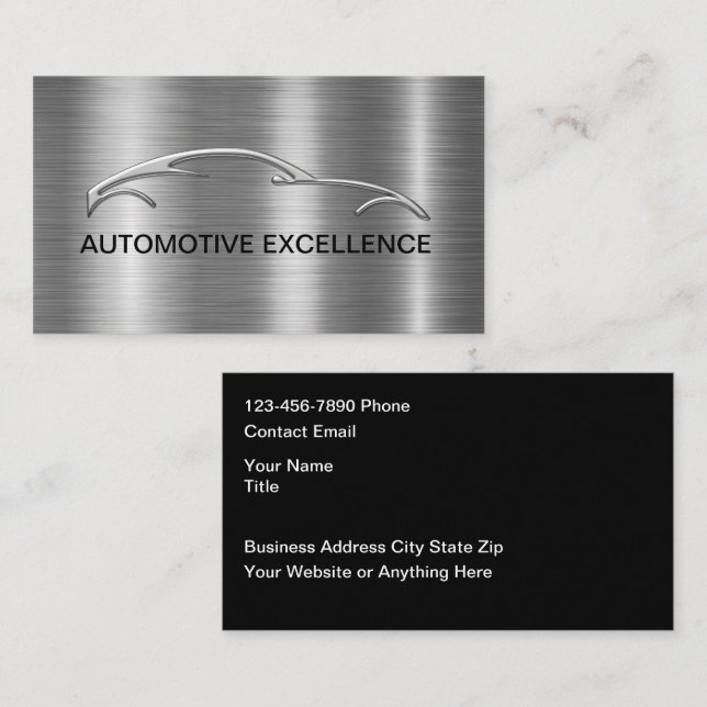 Cartão De Visita Classy Cool Sleek Modern Automotive Business Cards (Frente/Verso)