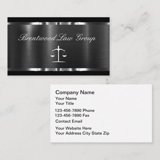 Cartão De Visita Classy Elegant Attorney Business Cards Design (Frente/Verso)