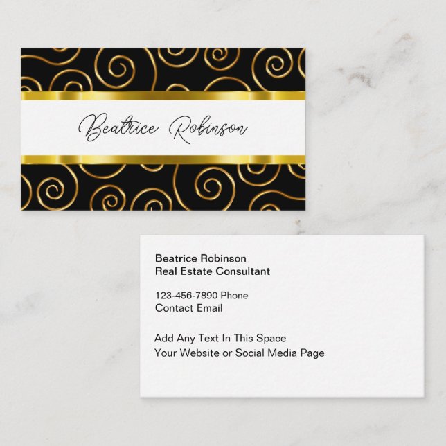 Cartão De Visita Classy Monogram Business Cards (Frente/Verso)