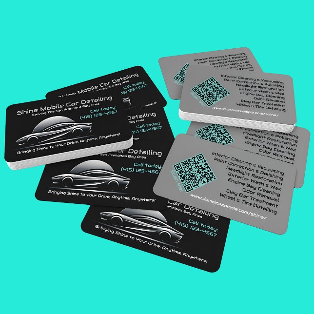 Cartão De Visita Classy Sleek Mobile Automated Car com URL de Códig (Criador carregado)