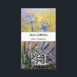 Cartão De Visita Claude Monet - Agapanthus - Código QR<br><div class="desc">Agapanthus,  close-up (Les Agapanthes) - Claude Monet,  1914-1917</div>