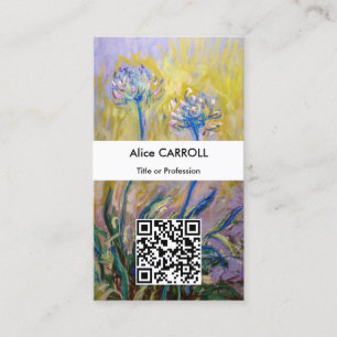 Cartão De Visita Claude Monet - Agapanthus - Código QR