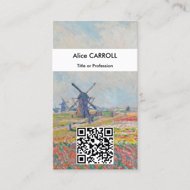 Cartão De Visita Claude Monet - Campos Tulip, Haia - Código QR (Frente)