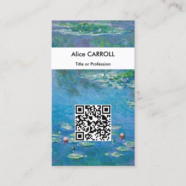 Cartão De Visita Claude Monet - Lírios Água 1906 - Código QR (Frente)