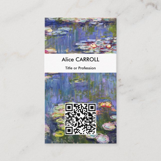 Cartão De Visita Claude Monet - Lírios/Ninfas - Código QR (Frente)