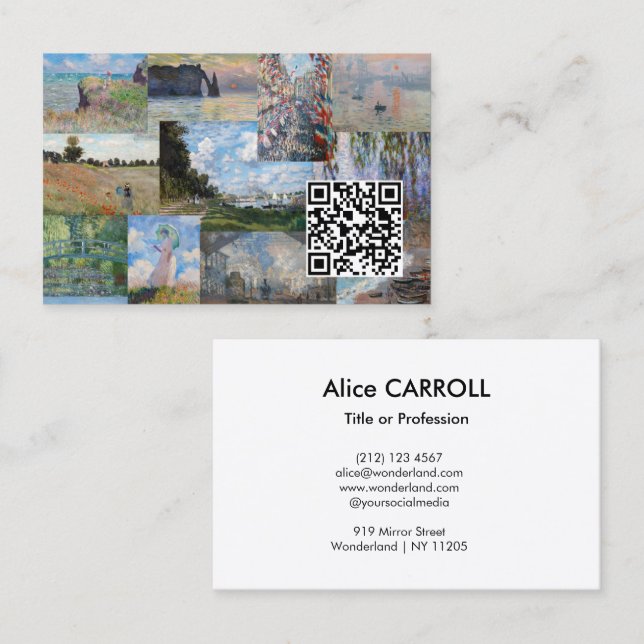 Cartão De Visita Claude Monet - Patchwork - Masterworks - Código QR (Frente/Verso)