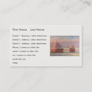 Cartão De Visita Claude Monet White Frost Sunrise (Haystacks)