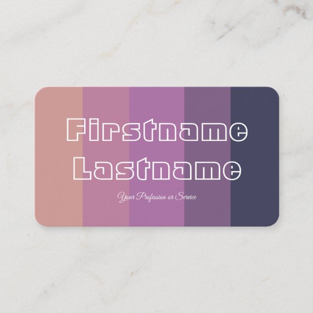 Cartão De Visita Cláusula de cor violeta elegante QR-Code (Frente)