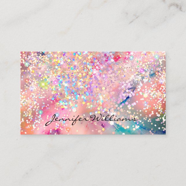 Cartão De Visita Cláusula Holográfica Elegante (Frente)