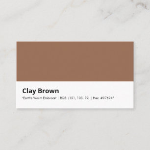 Cartão De Visita Clay Brown "O Abraço Caloroso da Terra"