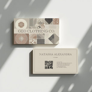 Cartão De Visita Clay Geométrico Moderno Elegante de Oatlight