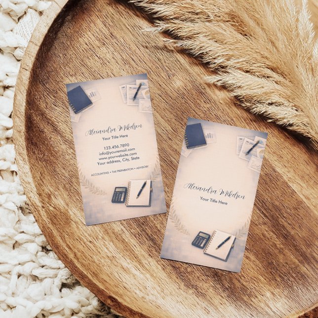 Cartão De Visita Clean Bookkeeping Office Branding (Criador carregado)