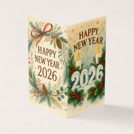 Cartão De Visita clean happy new year 2026 business card