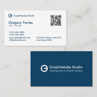 Cartão De Visita Clean Modern Minimalist Corporate QR Code Company