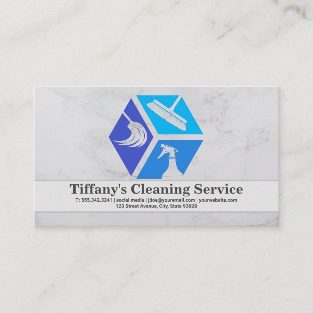 Cartão De Visita Cleaning Icons | Maid Supplies Business Card (Frente)