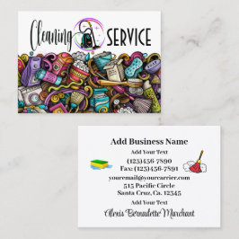 Cartão De Visita Cleaning Service Housekeeping  Business Card